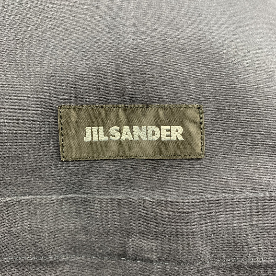 JIL SANDER Size 44 Navy Cotton Blend Notch Lapel Sport Coat