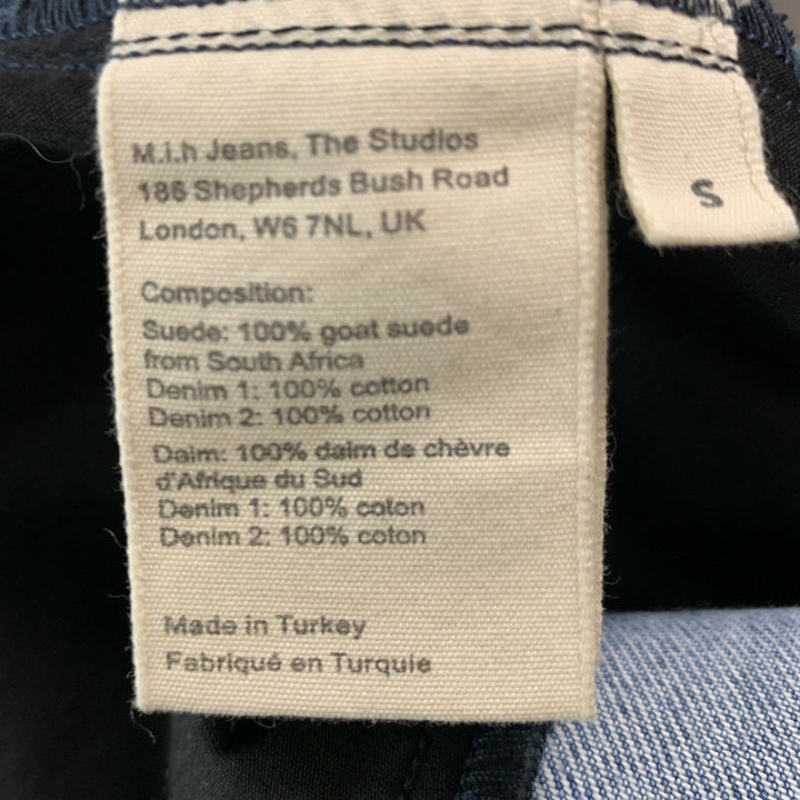 M.I.H JEANS Size S Blue Grey Cotton Studded V-Neck Dress