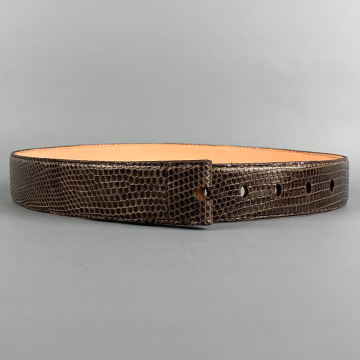 VAN AMBURG Brown Lizard Leather Belt Strap