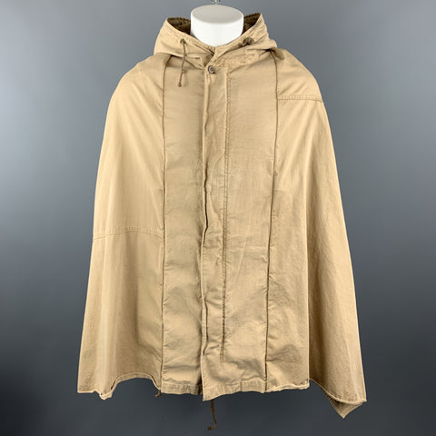 THE DRESS & CO. Size 42 Khaki Cotton Hooded Drawstring Cape Jacket