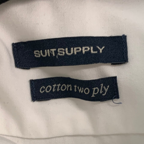 SUITSUPPLY Size M White Cotton Tuxedo Long Sleeve Shirt
