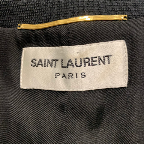 SAINT LAURENT Mono sin mangas de mezcla de lana negro talla 2