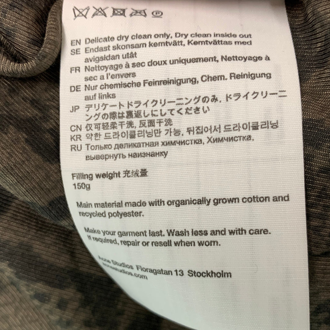 ACNE STUDIOS Size 46 Green Olive Quilted Cotton Snaps Coat