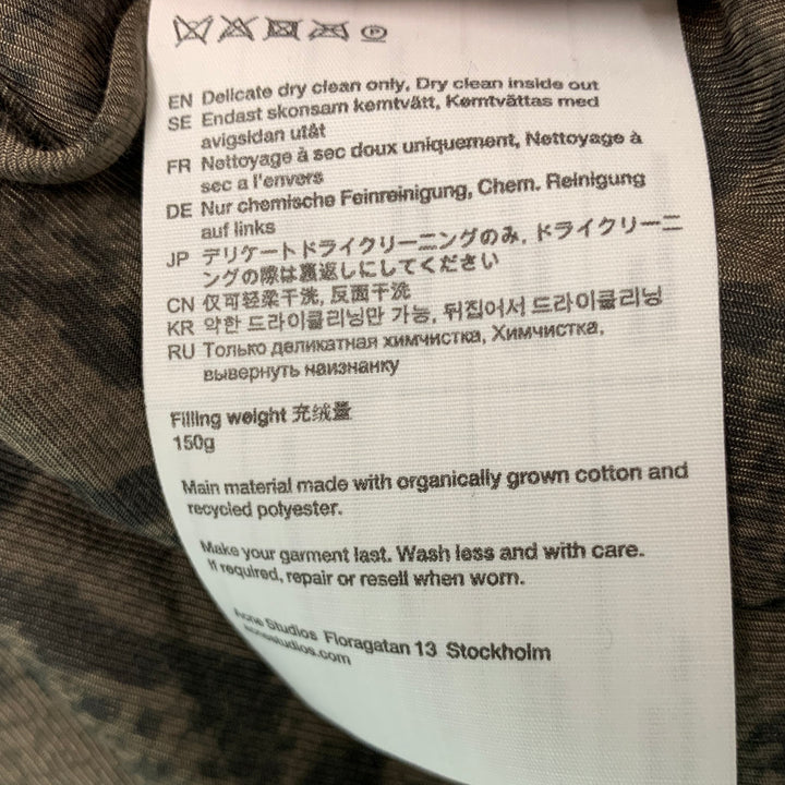 ACNE STUDIOS Size 46 Green Olive Quilted Cotton Snaps Coat