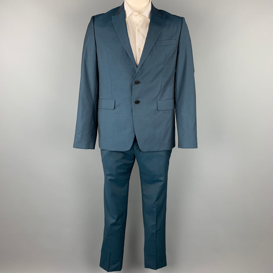 PS by PAUL SMITH Size 42 Blue Wool / Mohair Peak Lapel Suit