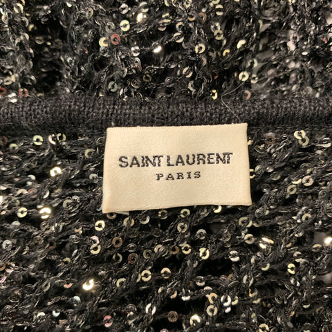 SAINT LAURENT Taille XS Débardeur tricoté en mélange de polyester Noir Haut décontracté