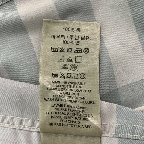 BURBERRY BRIT Size L White & Grey Plaid Cotton Button Down Long Sleeve Shirt