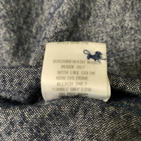 CP SHADES Size XL Navy & White Textured Cotton Long Sleeve Shirt