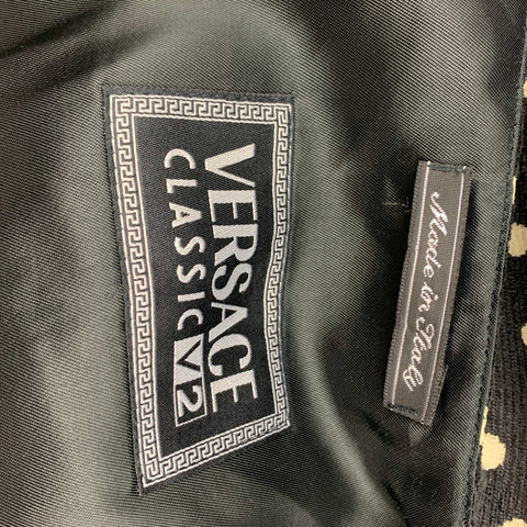 VERSACE CLASSIC Size 46 Black & White Dots Viscose Blend Vest