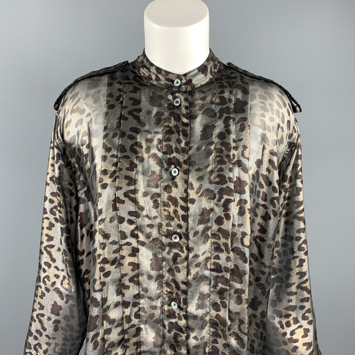 VIVIENNE WESTWOOD Size S Silver & Brown Polyester Shirt
