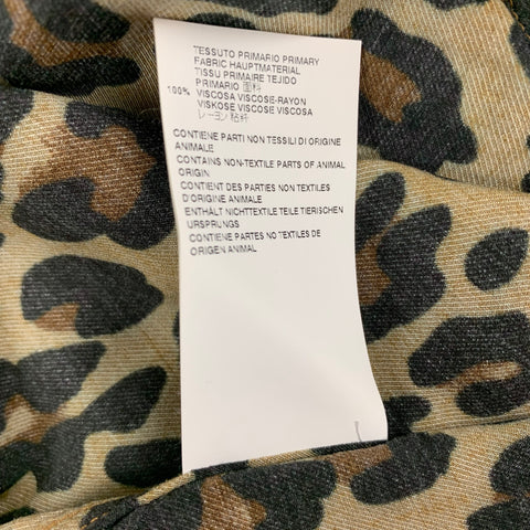 MARC JACOBS Size M Brown Beige Animal Print Viscose Camp Short Sleeve Shirt