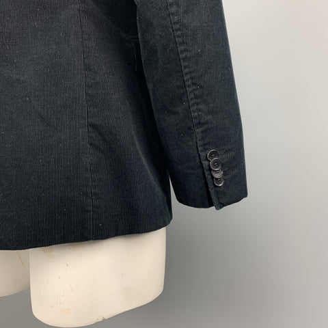 BANANA REPUBLIC Size 42 Navy Corduroy Peak Lapel Double Buttoned Sport Coat