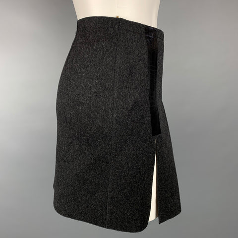 PRADA Mini-jupe plissée en laine vierge anthracite taille 2