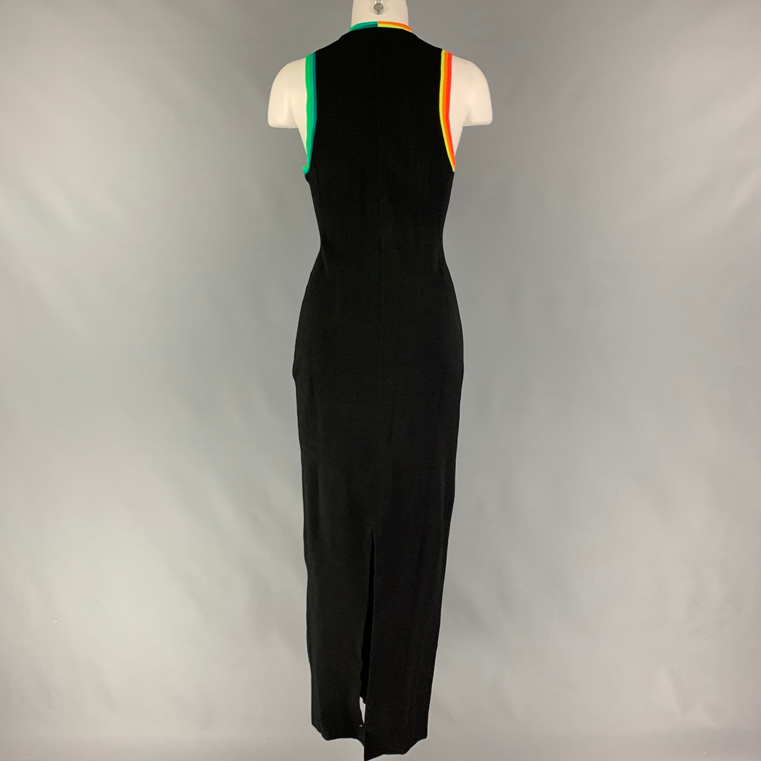 CHRISTOPHER JOHN ROGERS Size M Black Viscose Blend Stretch Maxi Dress