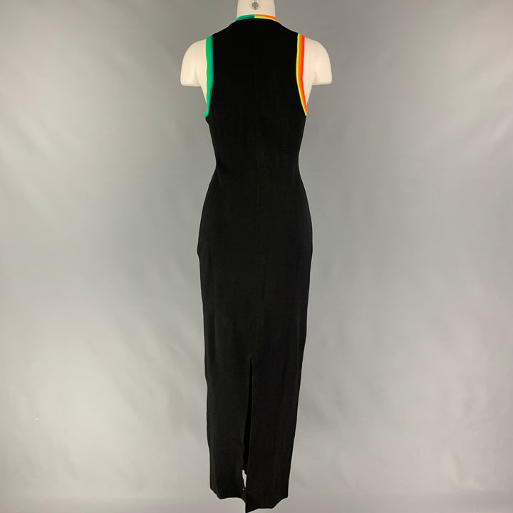 CHRISTOPHER JOHN ROGERS Size M Black Viscose Blend Stretch Maxi Dress