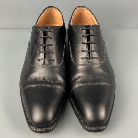 BOWEN Taille 8 Chaussures à lacets en cuir noir à bout renforcé