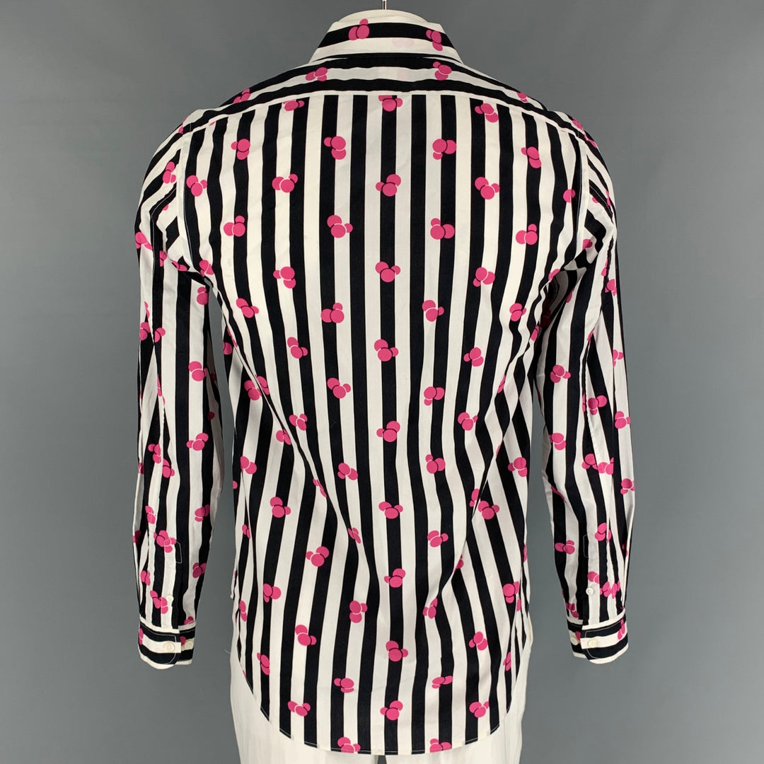 MARC by MARC JACOBS Size L Black White Stripe Cotton Button Up Long Sleeve Shirt