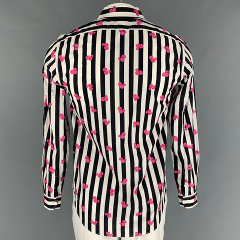 MARC by MARC JACOBS Size L Black White Stripe Cotton Button Up Long Sleeve Shirt