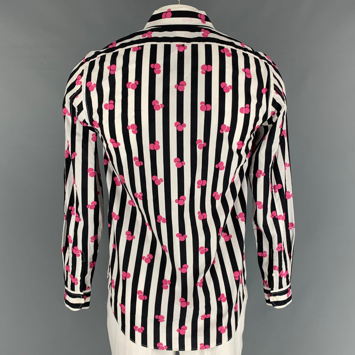 MARC by MARC JACOBS Size L Black White Stripe Cotton Button Up Long Sleeve Shirt