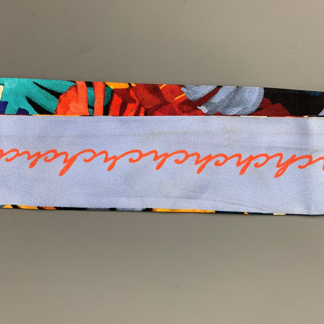 CAROLINA HERRERA Multi-Color Leaf Twill Scarf