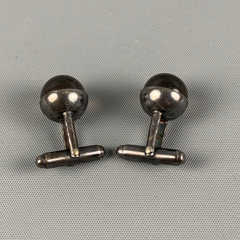 BOTTEGA VENETA Brown Sterling Silver Cuff Links