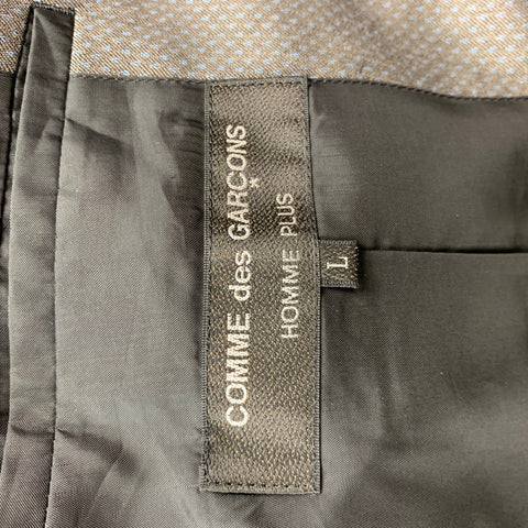 COMME des GARCONS HOMME PLUS Size L Grey & Blue Nailhead Wool / Polyester Sport Coat