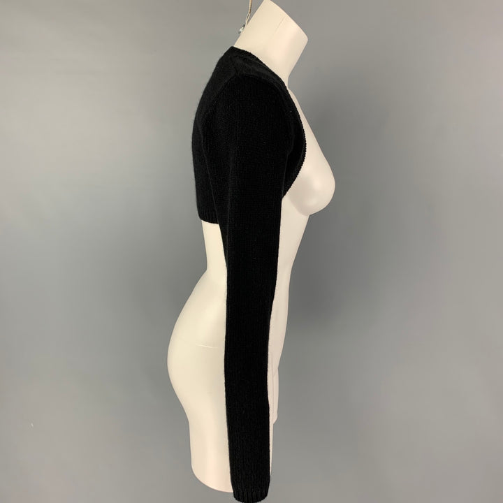 RALPH LAUREN Blue Label Size L Black Wool Cashmere Shrug Cardigan