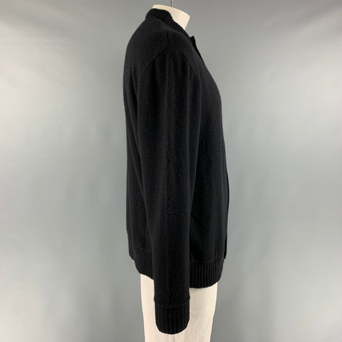 NEIMAN MARCUS  Size XL Black Knitted Cashmere Zip Up Khaki Jacket