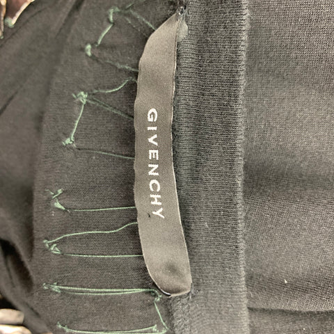 GIVENCHY Size M Black Viscose Applique Crew-Neck T-Shirt