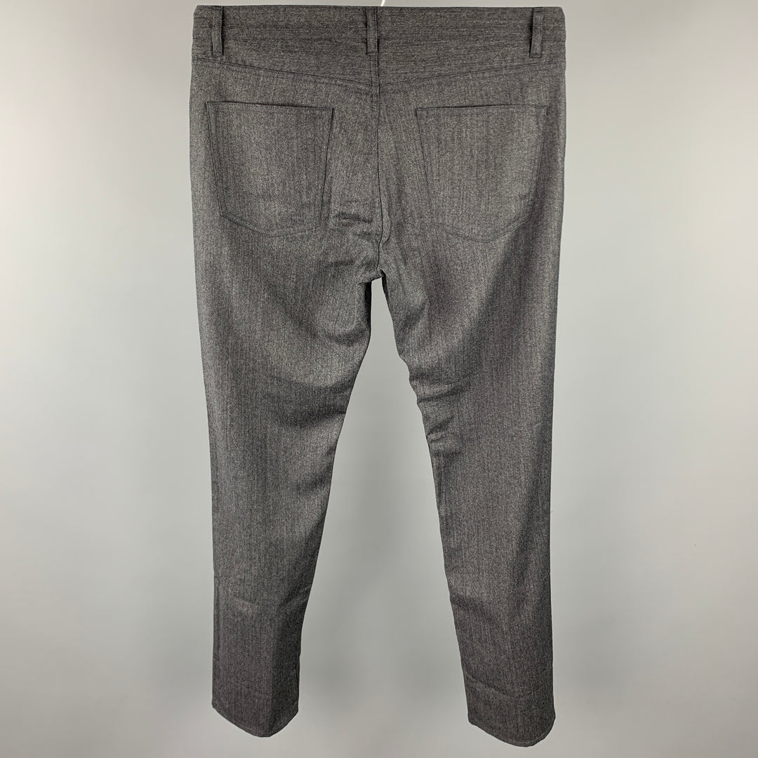 THEORY Size 34 Charcoal Herringbone Wool Jean Cut Casual Pants