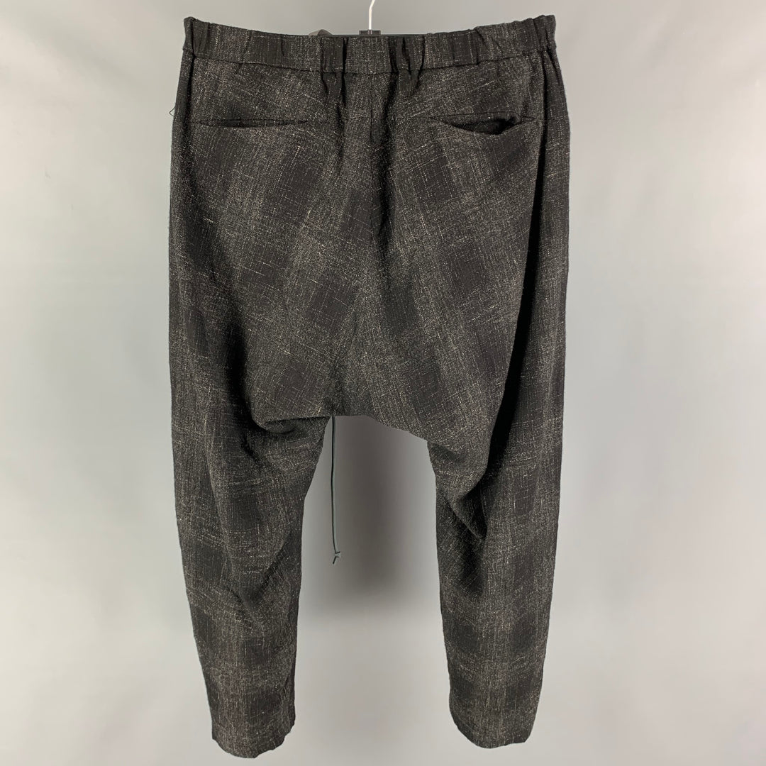 KAZUYUKI KUMAGAI (ATTACHMENT) Size XL Black Cream Textured Casual Pants