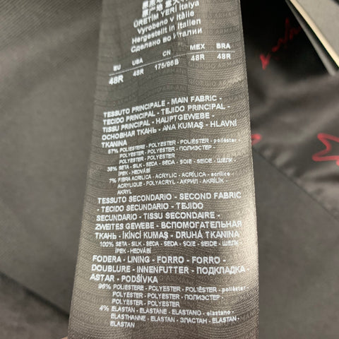 GIORGIO ARMANI Size 38 Black Textured Polyester Blend Sport Coat