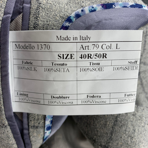 PAUL SMITH The Westbourne Size 40 Regular Grey Window Pane Silk Notch Lapel Sport Coat