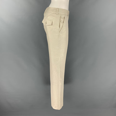GUCCI Size 4 Silver Cotton Silk Low Back Dress Pants