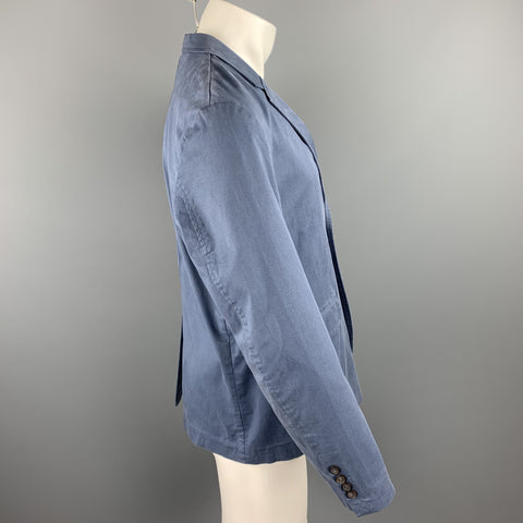 FRANK & OAK Size 40 Blue Cotton Notch Lapel Sport Coat