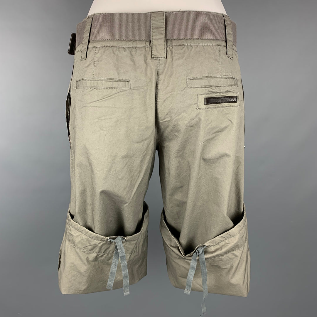 PRADA Size 2 Olive Cotton Adjustable Casual Pants