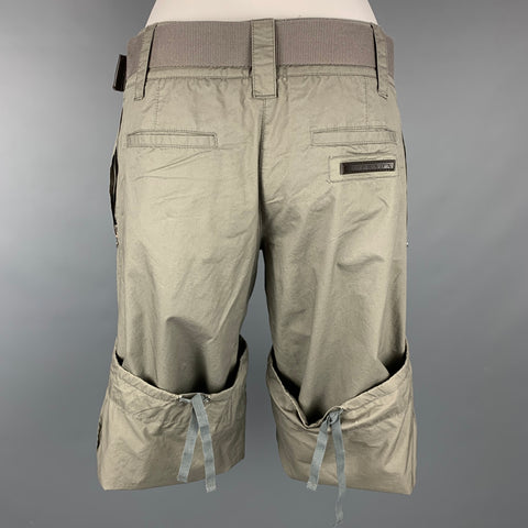 PRADA Talla 2 Pantalones casuales ajustables de algodón verde oliva