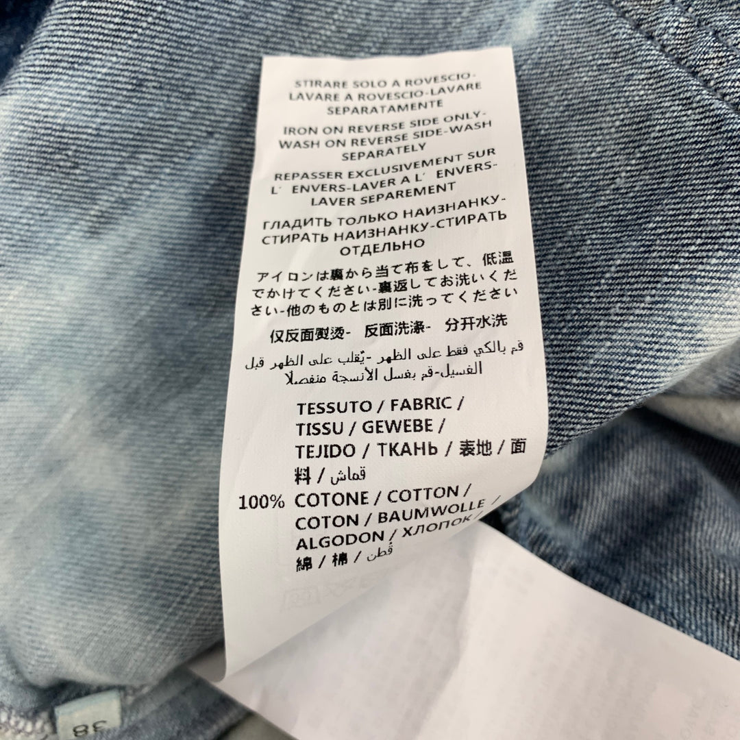 STELLA McCARTNEY SS 2020 Size 4 Blue Cotton Acid-Wash Denim Jumpsuit