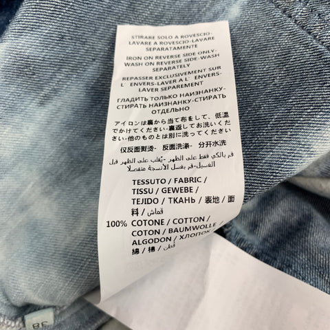 STELLA McCARTNEY SS 2020 Size 4 Blue Cotton Acid-Wash Denim Jumpsuit