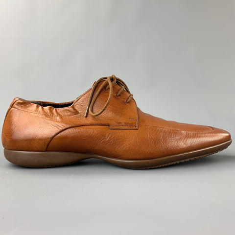 PAUL SMITH Size 9 Tan Suede Square Toe Lace Up Shoes