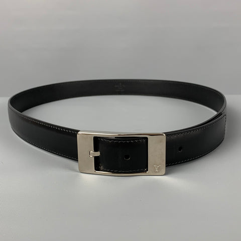 LOUIS VUITTON Size 40 Black Leather Belt