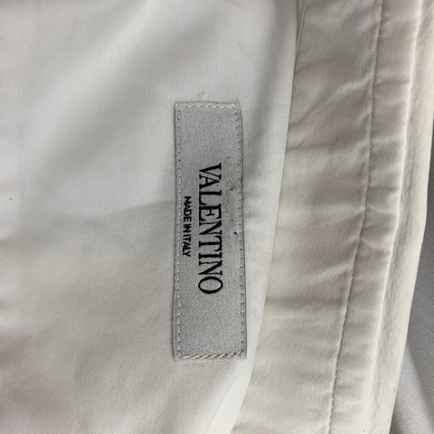 VALENTINO Size S White Cotton Blend Hidden Button Long Sleeve Shirt