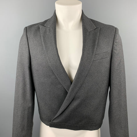 JEAN PAUL GAULTIER Size 40 Dark Gray Wool Cashmere Cropped Jacket