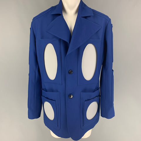 WALTER VAN BEIRENDONCK SS 21 Size 38 Blue Mirror Applique Polyester Coat