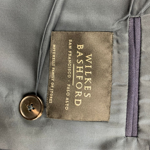 ERMENEGILDO ZEGNA Size 40 Navy Wool Peak Lapel Double Breasted Sport Coat