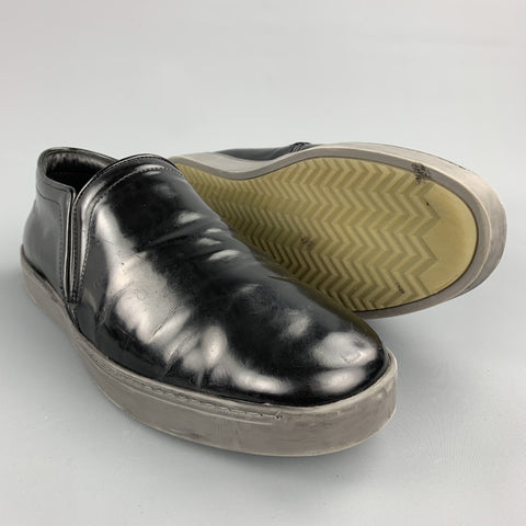 RAG & BONE Size 10 Black Leather Slip On Sneakers