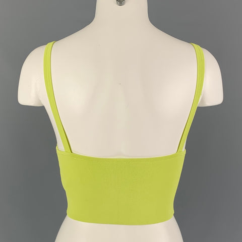 DION LEE Size 2 Neon Yellow Rayon Blend Density Bralette