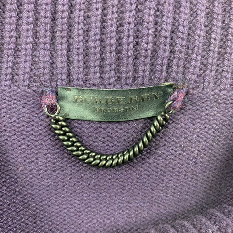 BURBERRY PRORSUM by Christopher Bailey Fall 2012 Size M Multi-Color Purple Geometric Cashmere Pullover Cowl Neck Sweater