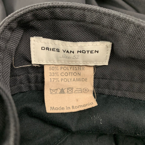 DRIES VAN NOTEN Size 36 Navy Polyester Blend Zippers Detail Casual Pants