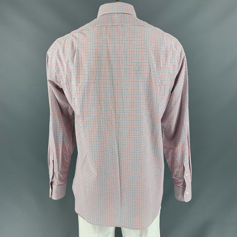 POLO by RALPH LAUREN Size L White, Red &  Blue Checkered Cotton Long Sleeve Shirt